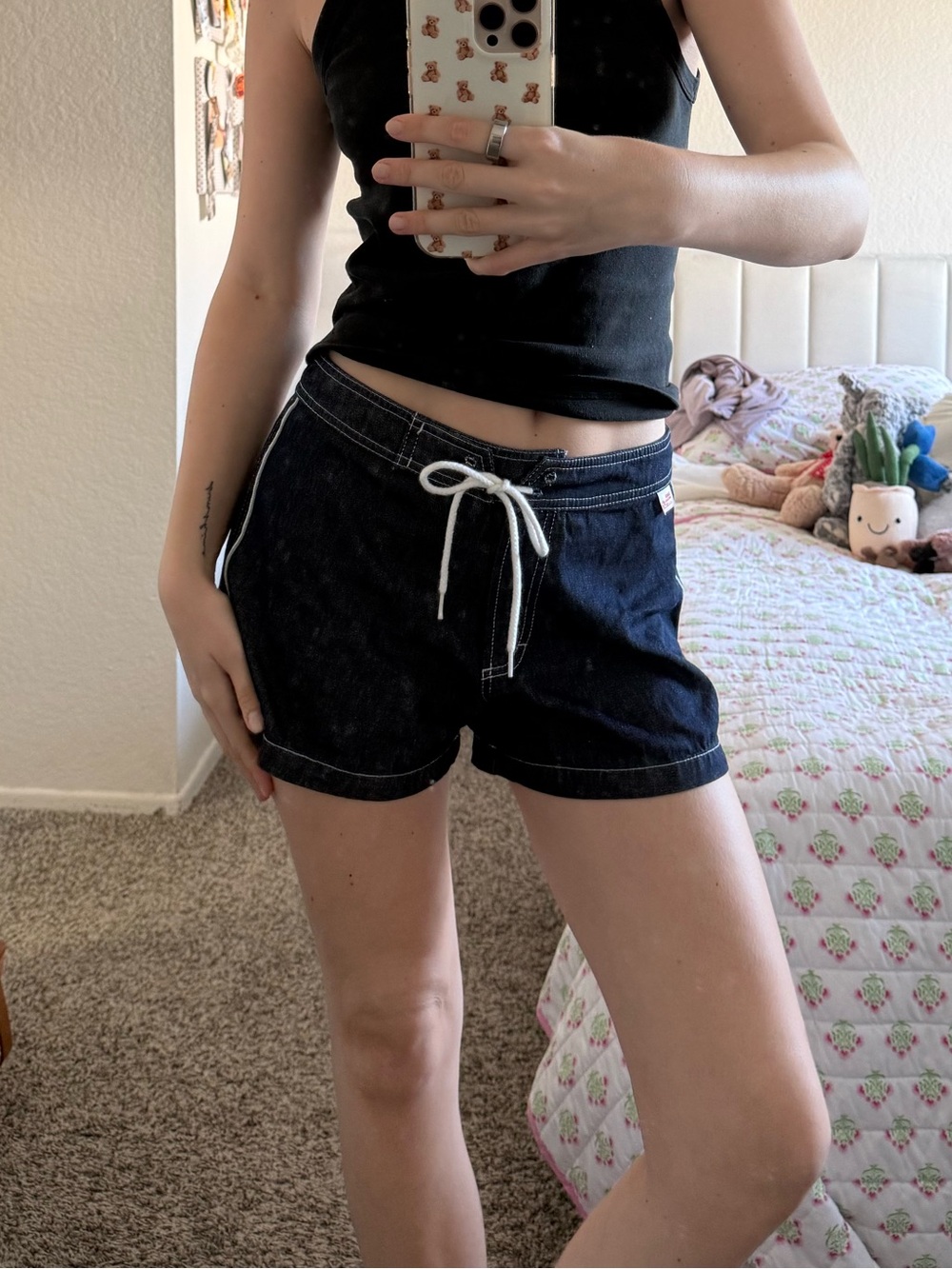Women's Drawstring Denim Shorts